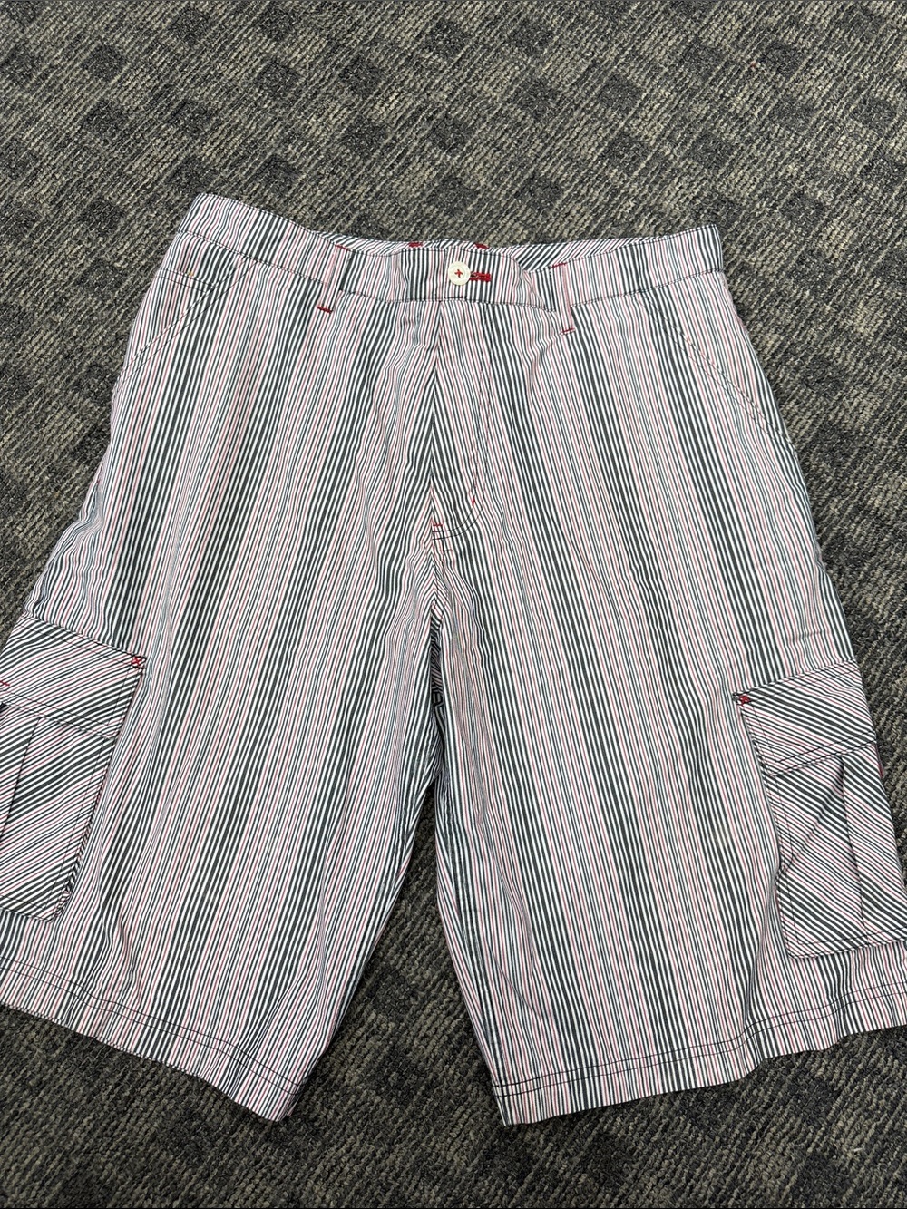 Vintage 2000s Phat‎ Farm Cargo Shorts 34 Y2K Hip Hop Baggy Striped